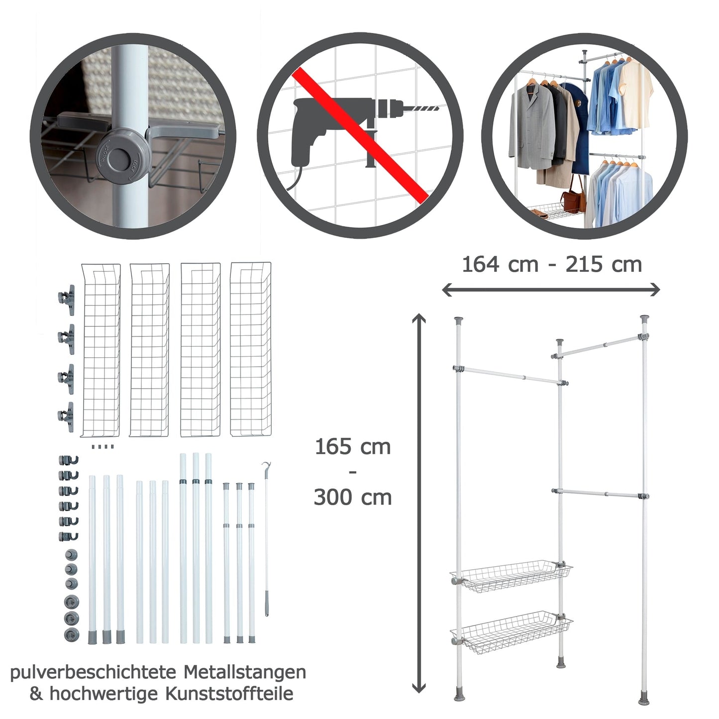 Herkules Duo Telescopic Clothes Rack System