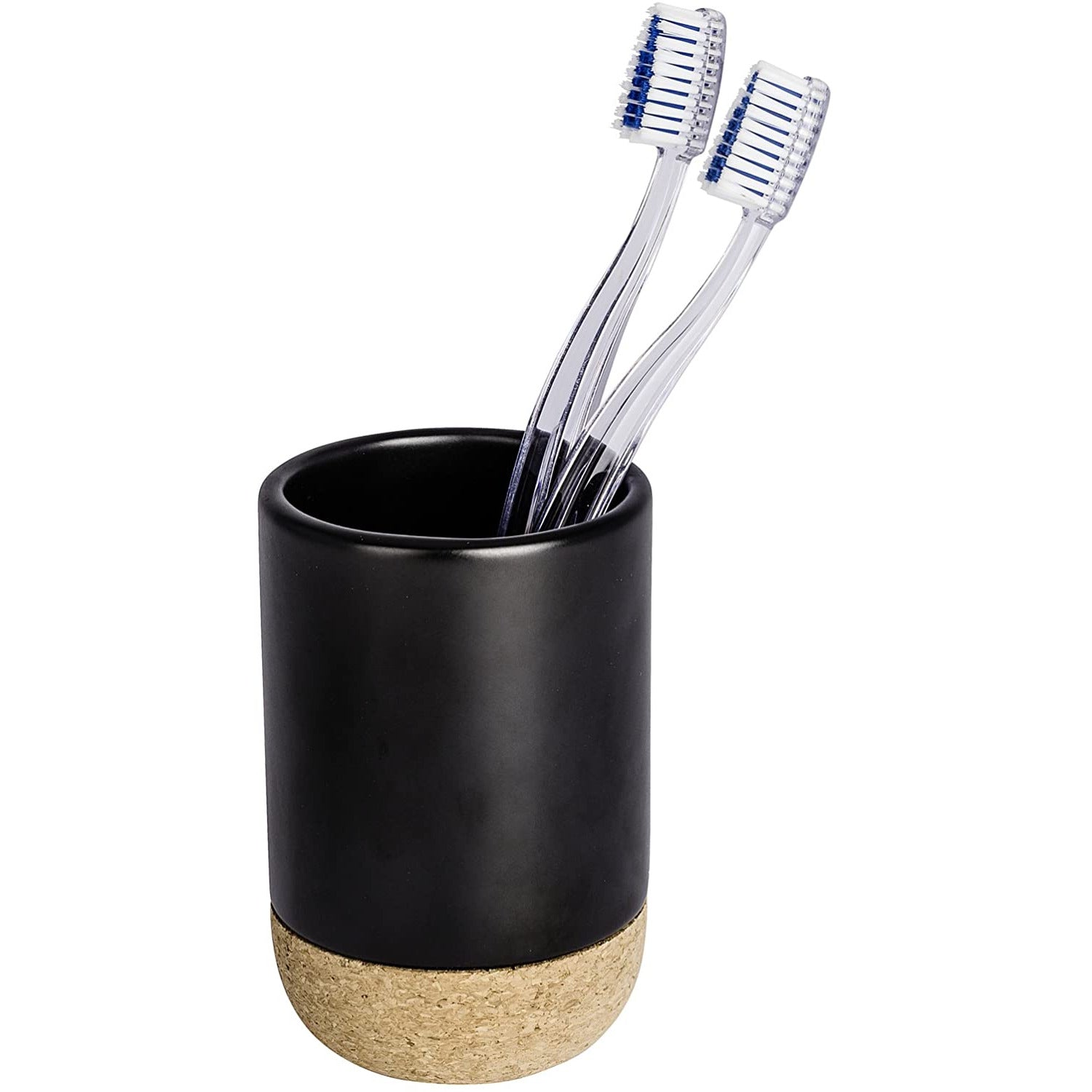 WENKO - TOOTHBRUSH TUMBLER - BLACK CERAMIC & CORK – Stingray Group