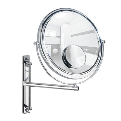 COSMETIC WALL MIRROR WITH SWIVELLING ARM - 3x 7x MAGNIF -BIVONA MODEL