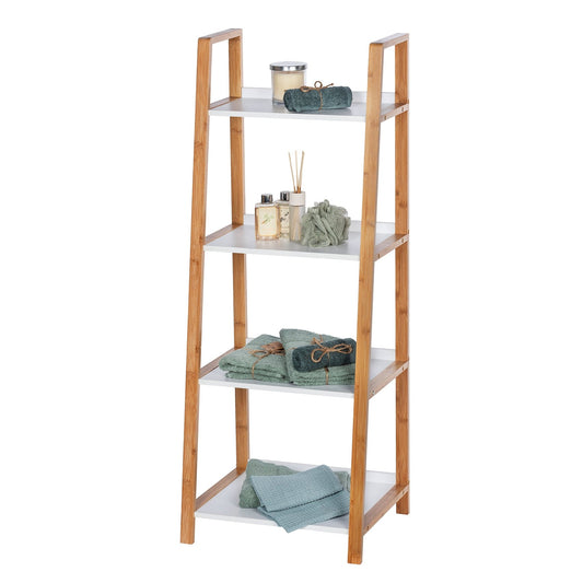 4-TIER SHELVING UNIT - FINJA RANGE - BAMBOO - 43X36X112CM