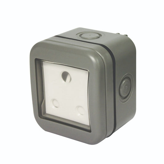 IP55 SINGLE UNSWITCHED 16A SA OUTDOOR SOCKET (1 X 3 PIN)