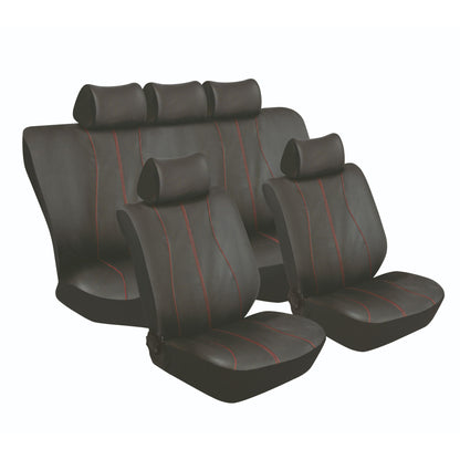 GALAXY BLACK RED SEAT COVER SET