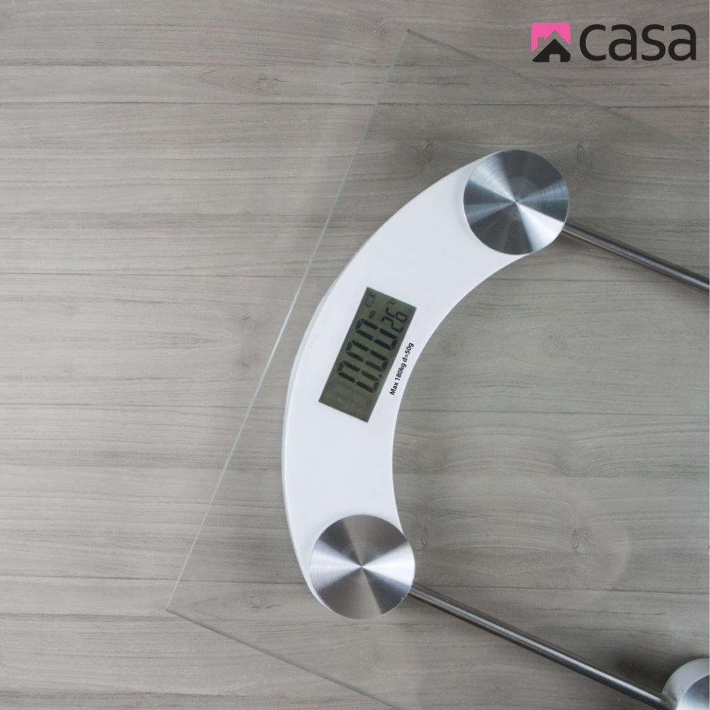 ELECTRONIC BATHROOM BODY WEIGHT GLASS SCALE – SQUARE - ROUNDED CORNERS