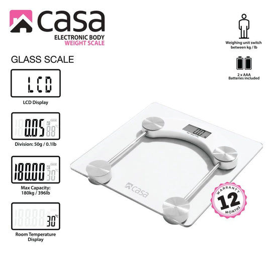 ELECTRONIC BATHROOM BODY WEIGHT GLASS SCALE – SQUARE - ROUNDED CORNERS