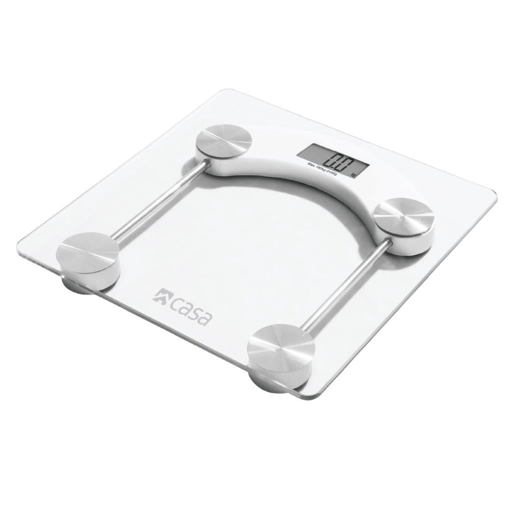 ELECTRONIC BATHROOM BODY WEIGHT GLASS SCALE – SQUARE - ROUNDED CORNERS