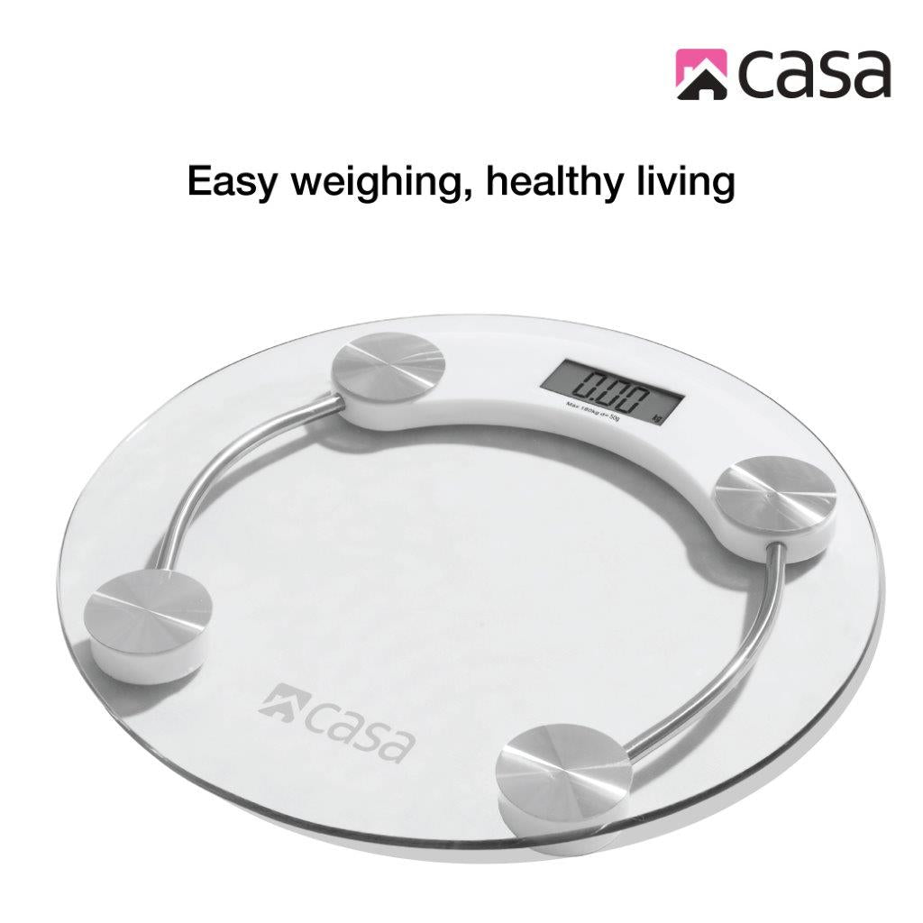 ELECTRONIC BATHROOM BODY WEIGHT GLASS SCALE – ROUND