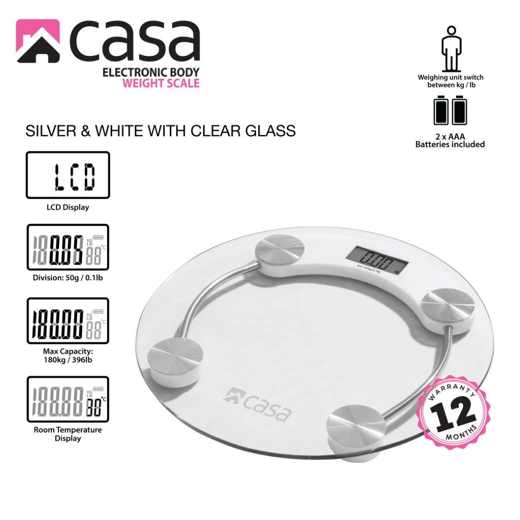 ELECTRONIC BATHROOM BODY WEIGHT GLASS SCALE – ROUND