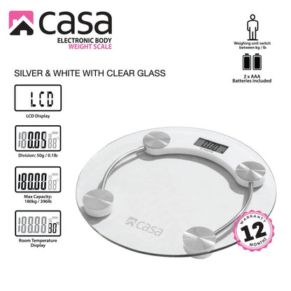 ELECTRONIC BATHROOM BODY WEIGHT GLASS SCALE – ROUND