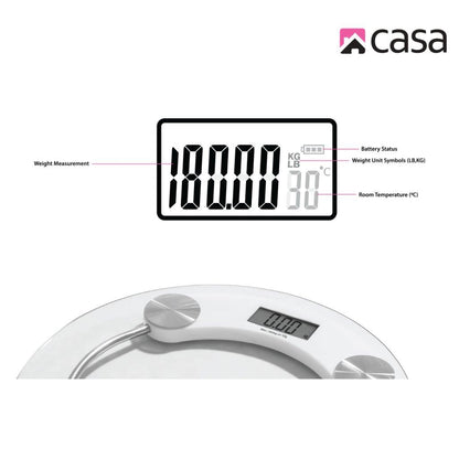 ELECTRONIC BATHROOM BODY WEIGHT GLASS SCALE – ROUND