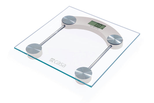 ELECTRONIC BATHROOM BODY WEIGHT GLASS SCALE – SQUARE - WHITE